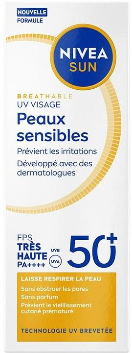 Actual product image NIVEA UV Face Sensitive (Sun cream face, SPF 50+, 40 ml)
