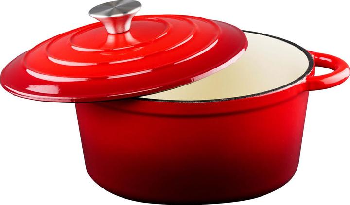 Produktbild alpina Casserole enamel cast iron Red (24 cm, Bräter + Schmortopf, Gusseisen)