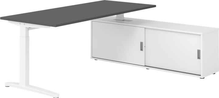 Produktbild Hammerbacher Schreibtischkombi 180x80cm, Graphit/Weiss