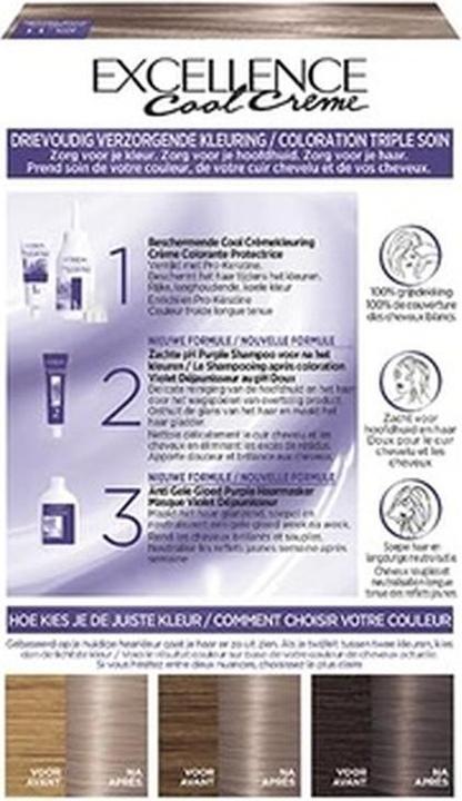 Immagine prodotto L'Oréal Paris Excellence Cool Cream 8.11 Colore per capelli biondo cenere ultra chiaro 1 pezzo biondo cenere (Biondo chiaro cenere)