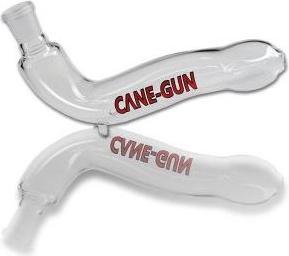 Black Leaf Sifflet en verre Cane Gun embout transparent