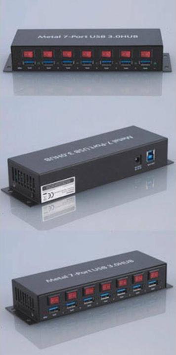 Produktbild Renkforce 7 Port USB 3 Hub Metall, schaltbar (USB-B, 7 Ports)