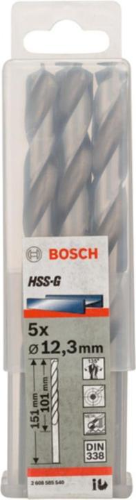 Actual product image Bosch Professional Zubehör PRO Metal HSS-G twist drill, 12.3 x 101 x 151 mm (12.3 mm)