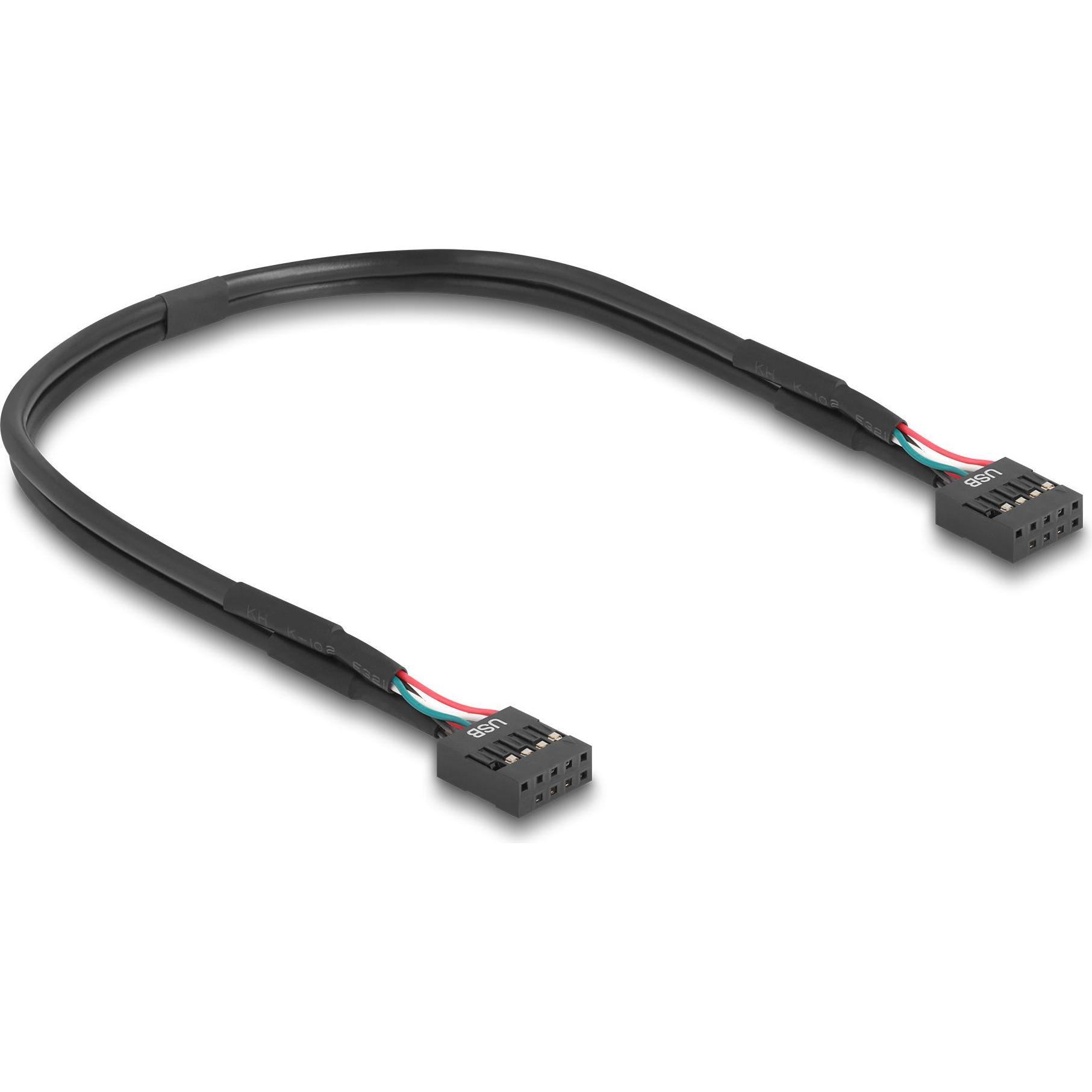 Thumbnail - Delock USB 2.0 Adapter Pfostenbuchse zu 2 x intern USB Type- (USB), Netzwerkkarte, Grau, Schwarz
