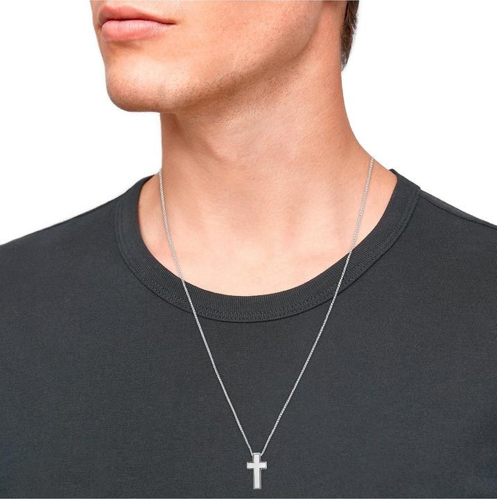 Produktbild S.Oliver Halsschmuck für Herren, Stainless Steel | Kreuz (Edelstahl, 50 cm)