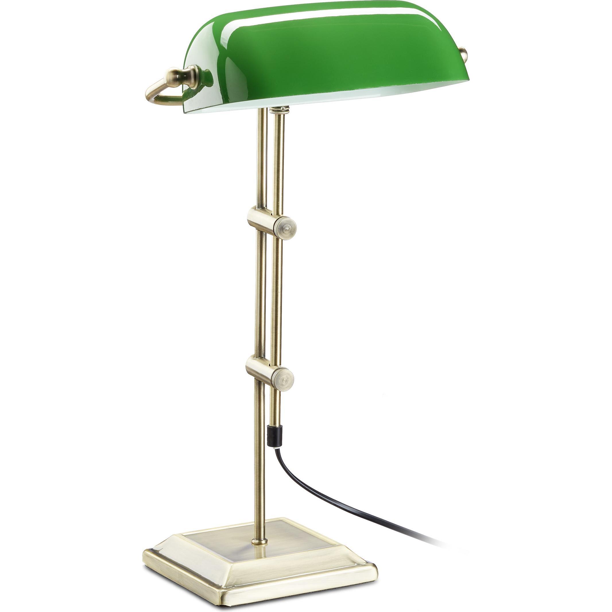 Relaxdays, Tischlampe, Bankerlampe (E27)
