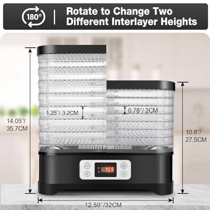 Actual product image Meykey Food Dehydrator with Temperature Control, Digital Display, Timer, BPA-Free