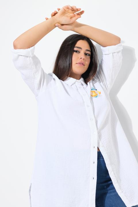 Immagine prodotto Ulla Popken Blusa dal taglio svasato in mussola con ricami (42, 44)