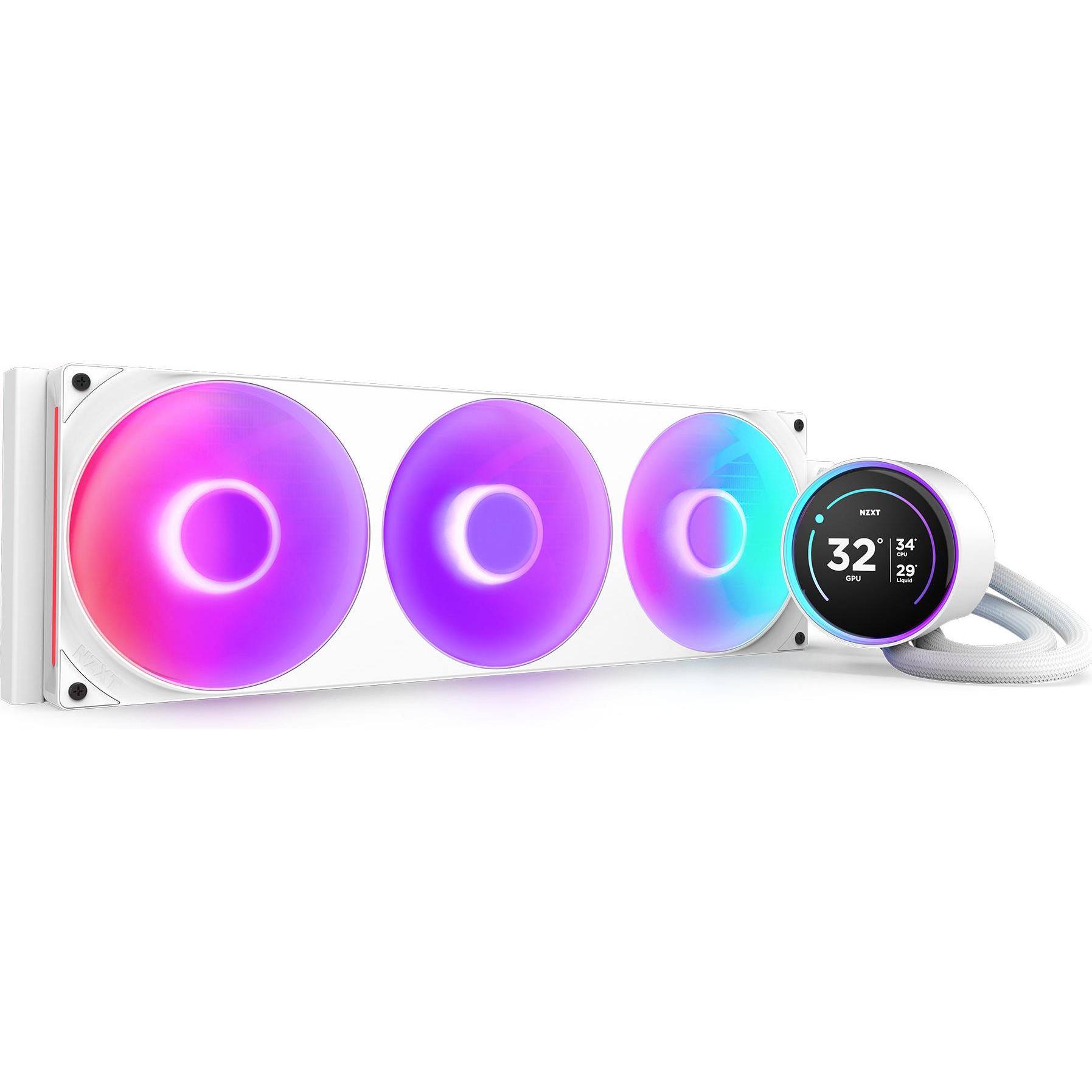 NZXT Kraken Elite 420 RGB, CPU Wasserkühler, Weiss