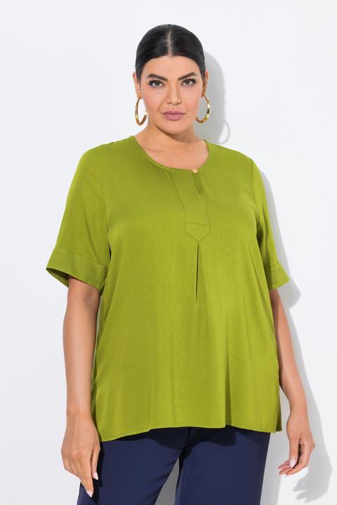 Produktbild Ulla Popken Shirtbluse, Steppeinsatz, A-Linie, Halbarm (60)