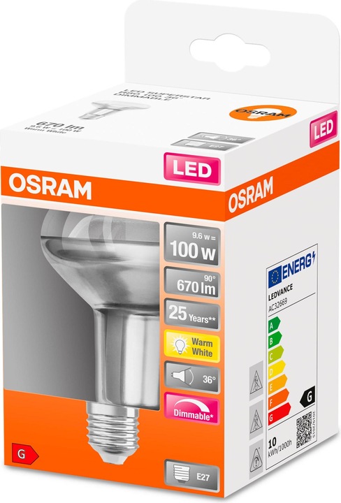 Produktbild Osram Led Superstar R80 (E27, 9.60 W, 670 lm, 1 x, G)