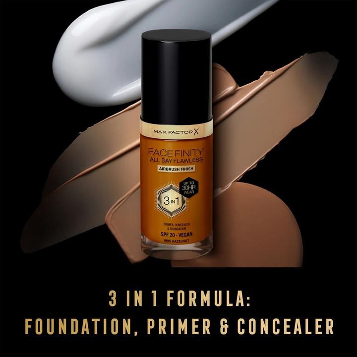 Produktbild Max Factor FACEFINITY ALL DAY FLAWLESS 3 IN 1 foundation #W95-hazelnut 30 ml (W95 Hazelnut)