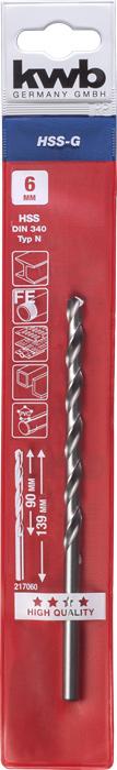 Actual product image kwb HSS Twist Drill, long version, ø 6.0 mm (6 millimetres)