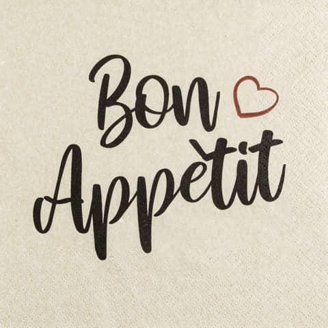 Magni 20 Servietten Eco Line nachhaltig aus 100% Recycling-Papier Guten Appetit Spruch Text Essen Tischdek (20 x, 33 x 33 cm)