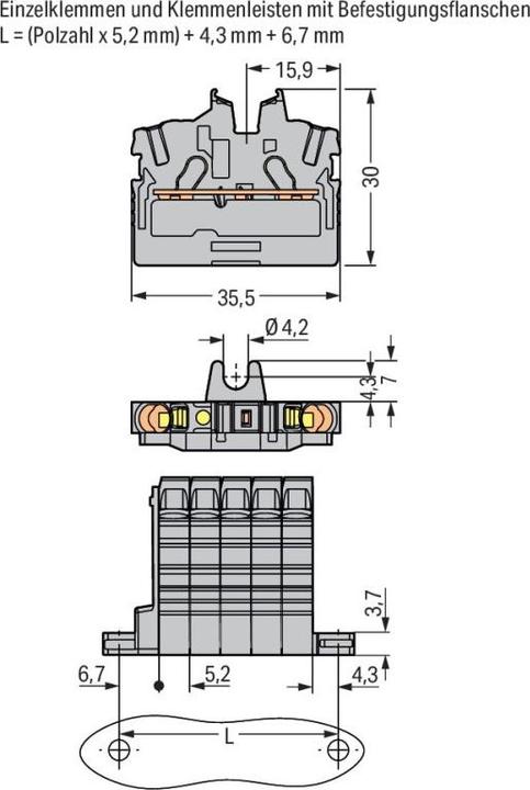 Actual product image Wago Mini feed-through terminal