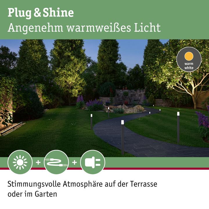 Productafbeelding Paulmann Plug & Shine Flarea 20 cm 3000 K basisarmatuur, uitbreiding (150 lm, IP65)