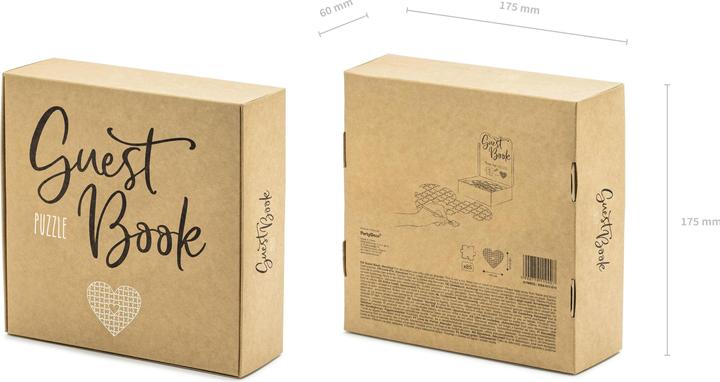 Image du produit Partydeco Accessoire de fête livre d'or coeur puzzle 45 x 35.5 cm, brun (1 pcs)