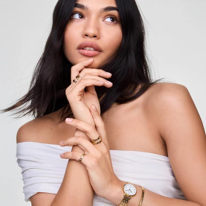 Produktbild Daniel Wellington - Petite 28 Roman Numerals Date 5-Link White Gold DW00100857 (28 mm)