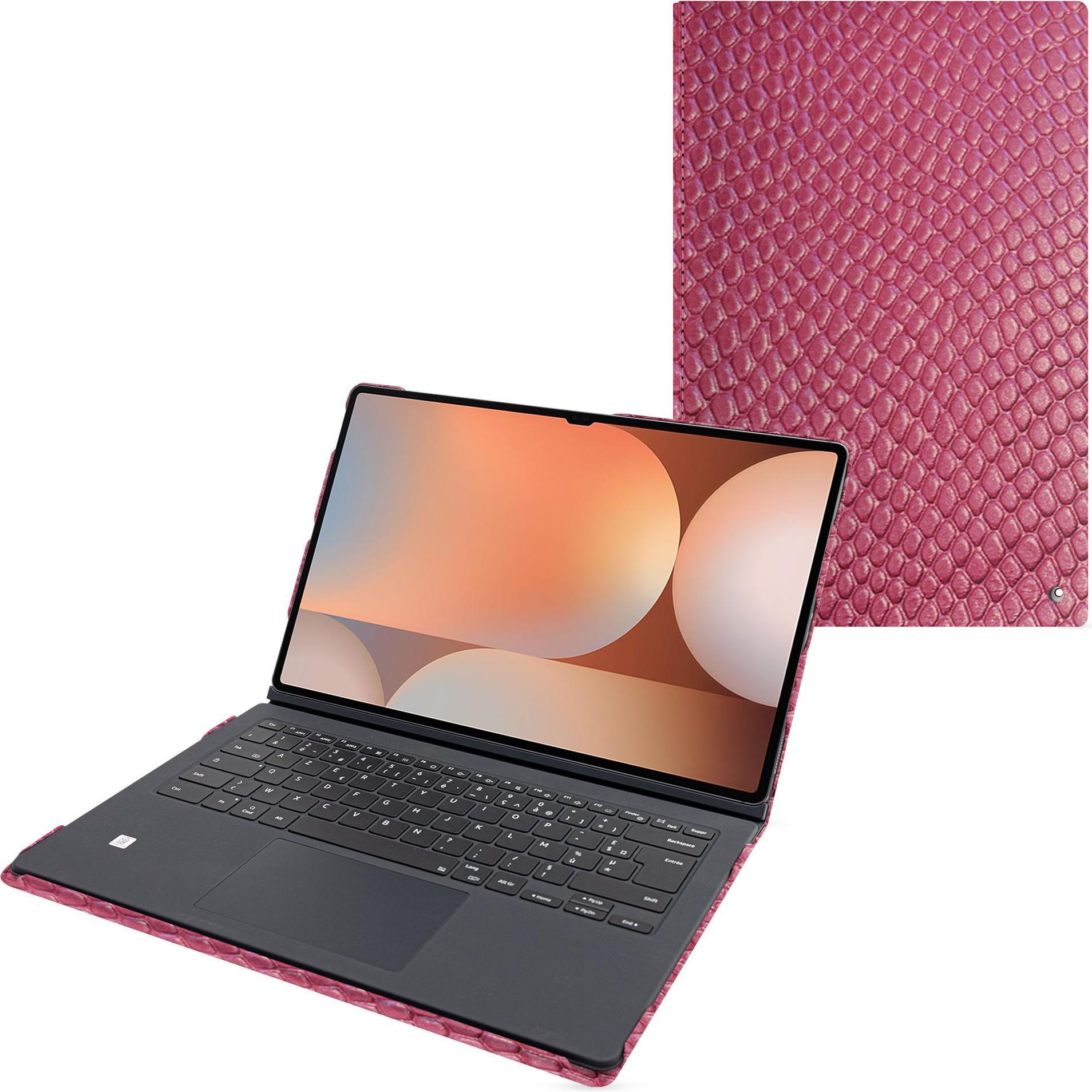 Noreve Samsung Galaxy Tab S10 Ultra Ledertasche kompatibel Book Cover Keyboard (Galaxy Tab S10 Ultra), Tablet Hülle, Ros...