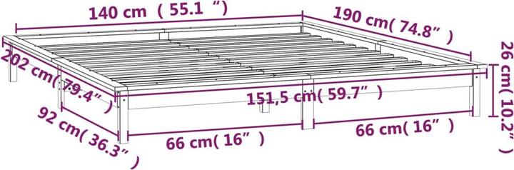 Image du produit vidaXL Bettgestell (140 x 200 cm)