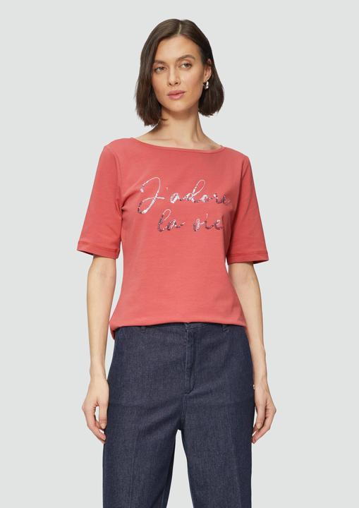 Actual product image S.Oliver T-Shirt T-Shirt aus Baumwollmix mit Pailletten-Schriftzug (32)