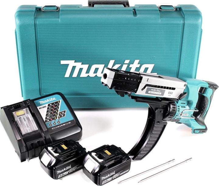 Produktbild Makita 18V Akku-Magazinschrauber mit 2x 5.0Ah Akkus DFR750RTE