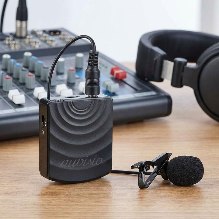 Immagine prodotto Auvisio Radio microfono con ricevitore per connessione jack 3,5 mm, 2,4 GHz, 25 m