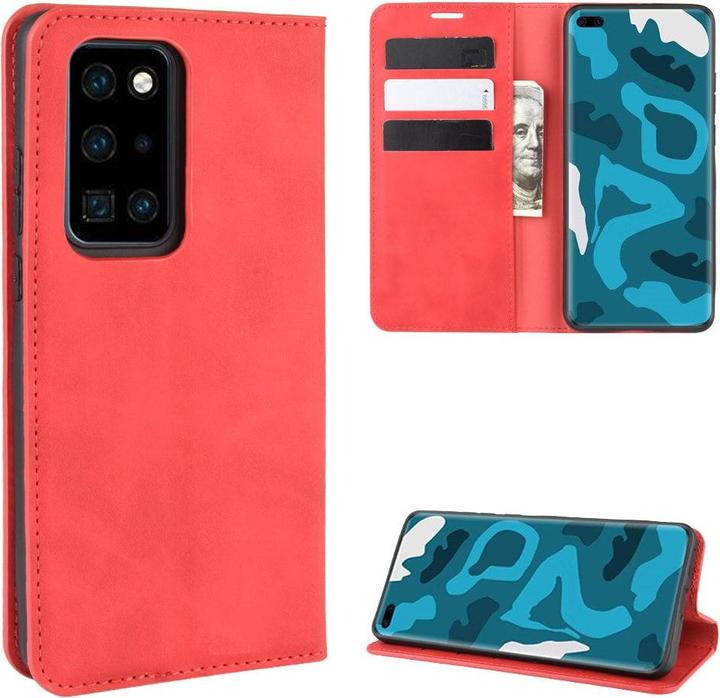 Produktbild Cover-Discount Huawei P40 Pro- Stand Flip Case Hülle rot (Huawei P40 Pro)