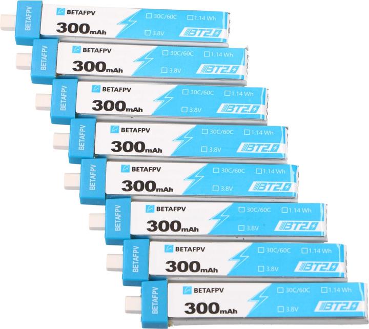 Energy Label BetaFPV BT2.0 300mAh 8-pack | 1S drone battery pack | 3.8V, 300mAh (Drone battery)