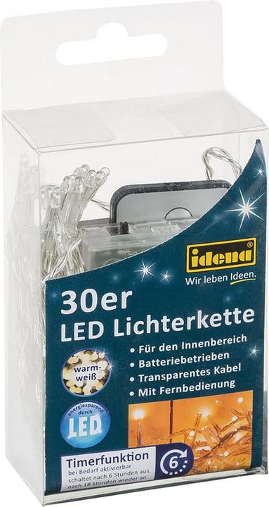 Actual product image Idena LED light chain 30 LED, remote control, 6h timer (1.75 m)