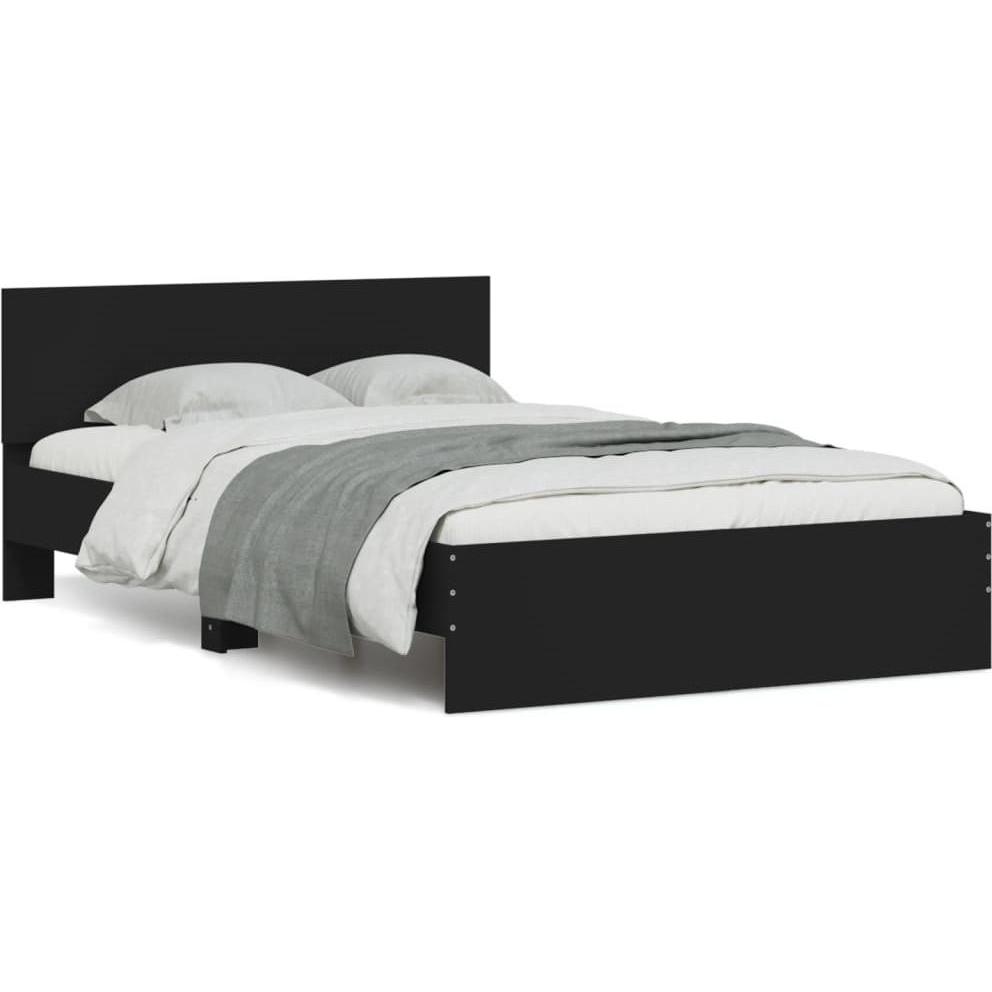VidaXL, Bett, Bettgestell mit Kopfteil LED-Beleuchtung (135 x 190 cm)