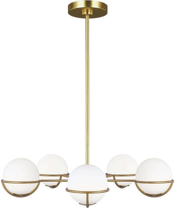 Elstead Lighting Apollo LED chandelier G9 5-fold burnished brass (81.30 cm)