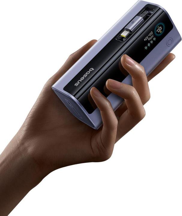 Produktbild Baseus - Power Bank EnerGeek GR11 (E0027B01) - mit einziehbarem USB-C Kabel, 20000mAh, 145W - Grau (20000 mAh, 145 W)