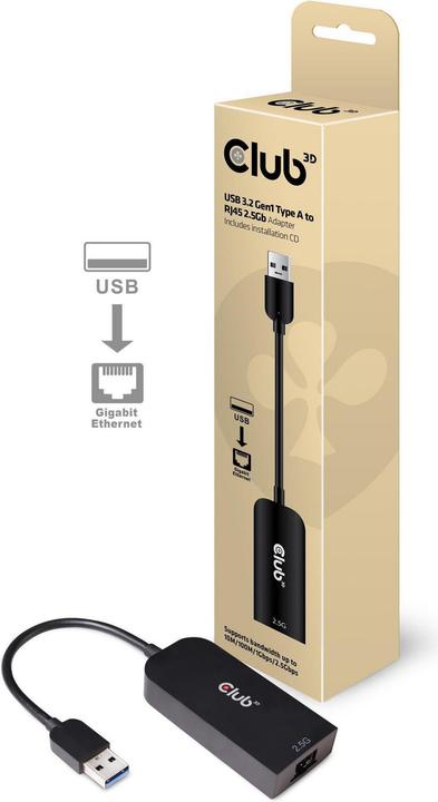 Actual product image Club 3D USB 3.2 Gen1 Type A on RJ45 (USB)