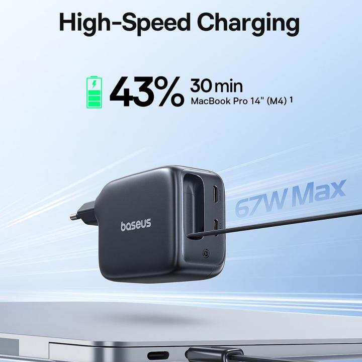 Image du produit Baseus Chargeur rétractable EnerCore CJ11 (67 W, 3 ports)