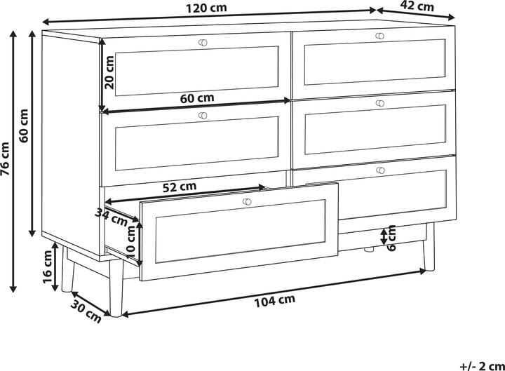 Actual product image Beliani Nivo (120 x 42 x 76 cm)