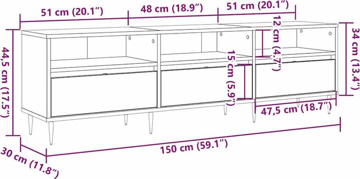 Produktbild VidaXL TV-Schrank (150 x 30 x 44.5 cm)