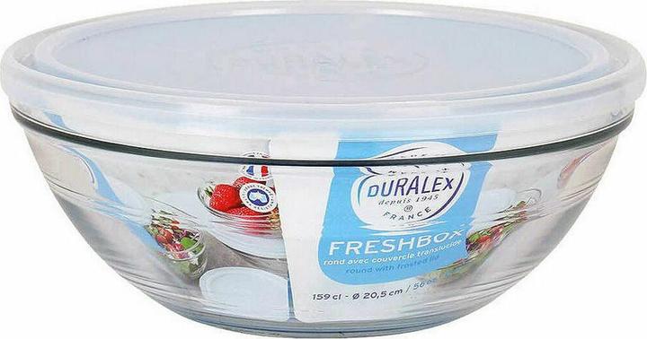 Actual product image Duralex 20.5cm transparent bowl with freshbox lid
