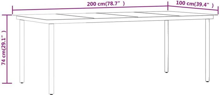 Produktbild vidaXL Garten Essgruppe (200 x 100 x 74 cm)