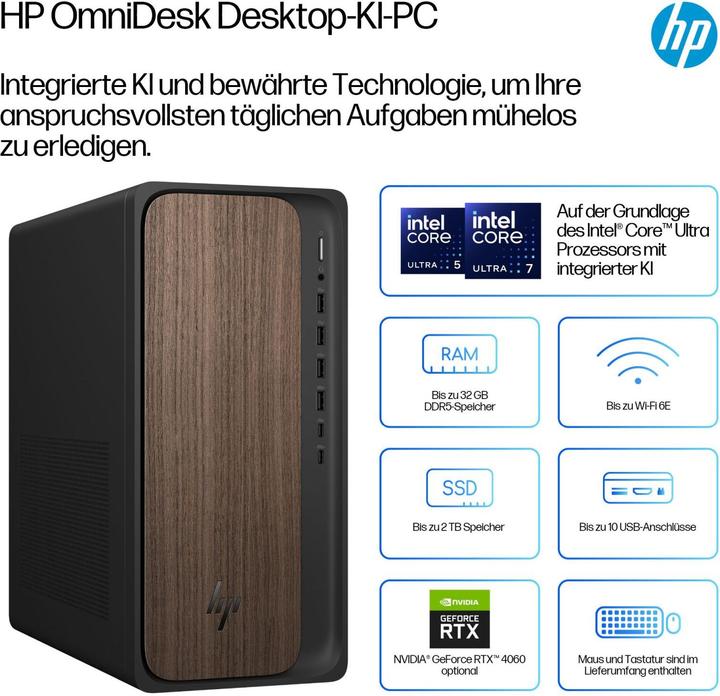 Image du produit HP OmniDesk AI M03-0475ng (1000 Go, 16 Go, Intel Core Ultra 7 265)