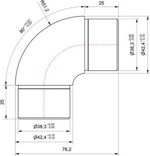 Produktbild OK-Line Rohrverbinder 90° gebogene Ausführung (Edelstahl A2)