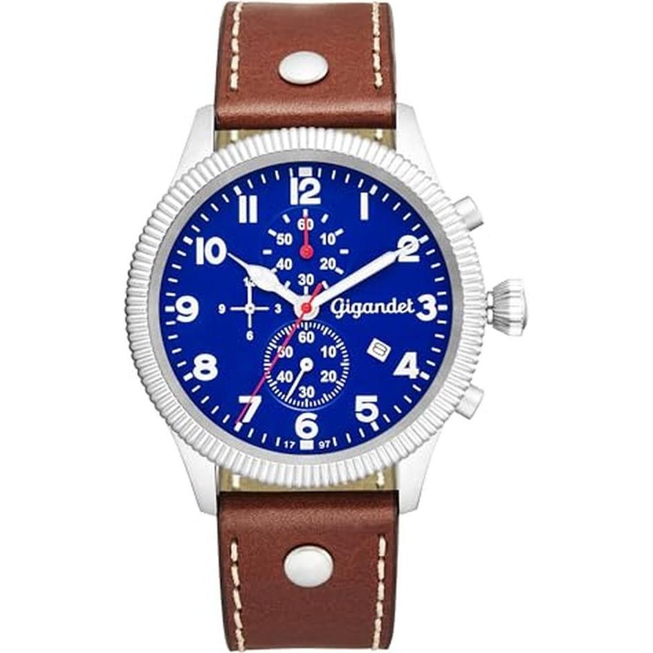 Gigandet, Orologio da polso, Analoge Sportuhr mit Lederarmband und 100 m Wasserdicht