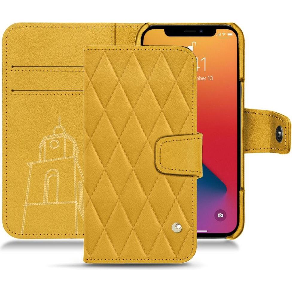 Noreve Lederschutzhülle Wallet (Apple iPhone 13 Pro), Smartphone Hülle, Orange