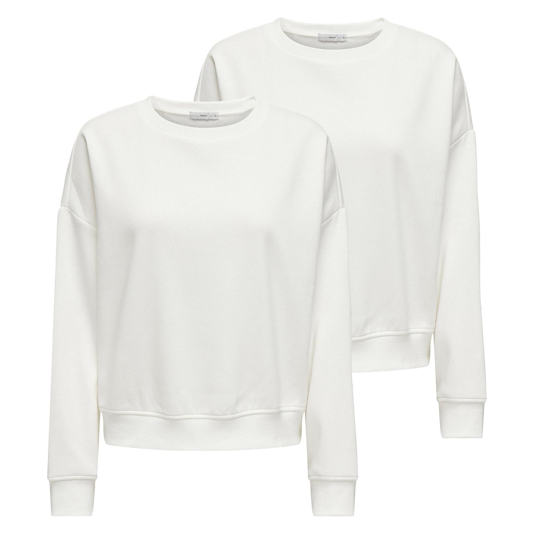 Only, Damen, Pullover, Onlsweat Life Crew Oversize Swt 2p, Weiss, (Xl)