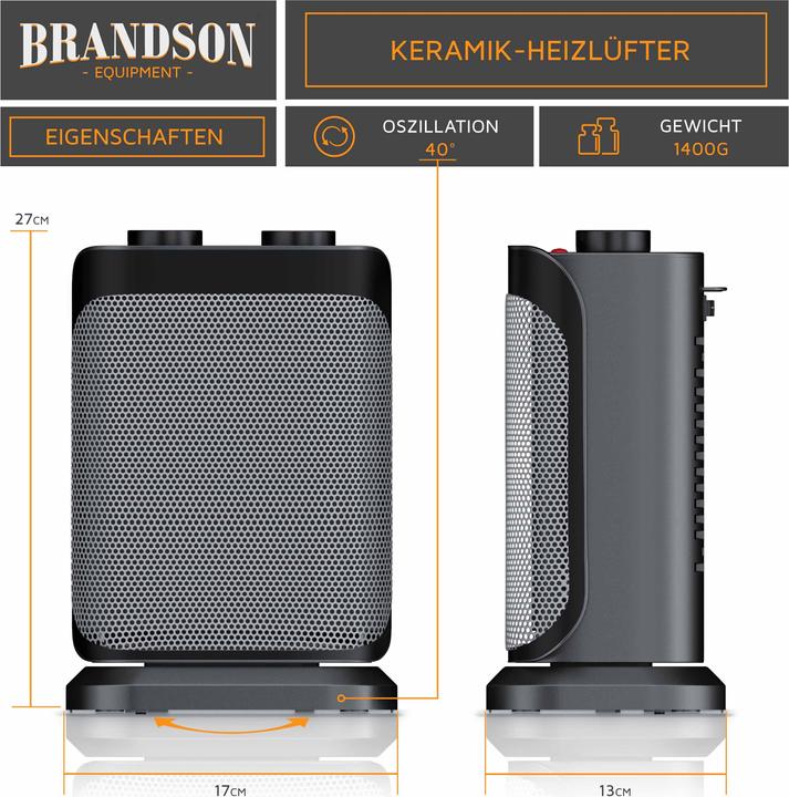 Immagine prodotto Brandson Riscaldatore a ventola (1500 W)
