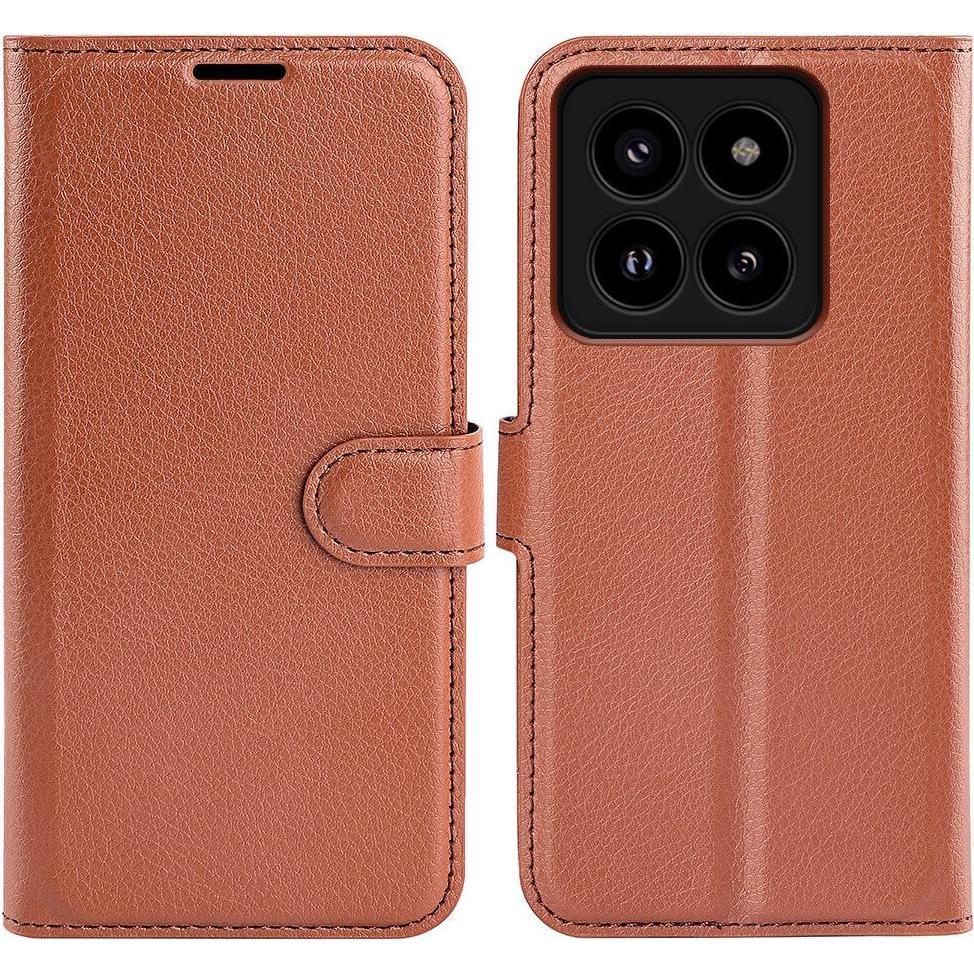 Thumbnail - Cover-Discount Xiaomi 14 Pro - Leder Etui Hülle braun (Xiaomi 14 Pro), Smartphone Hülle, Braun