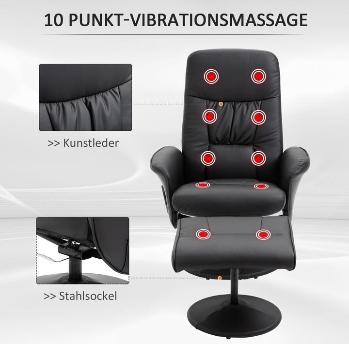 Actual product image Homcom Massage chair with footstool and remote control