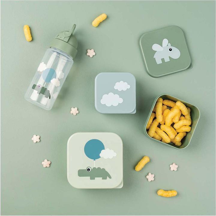 Actual product image Done by Deer Snackbox Happy Clouds Grün, 3-tlg.
