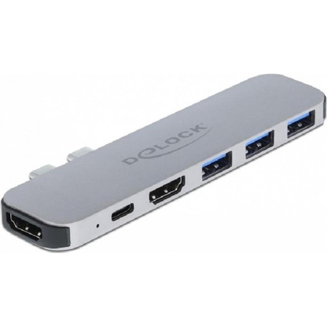 Delock Dockingstation für MacBook (Docking Port, 1 Ports), Dockingstation + USB Hub, Grau