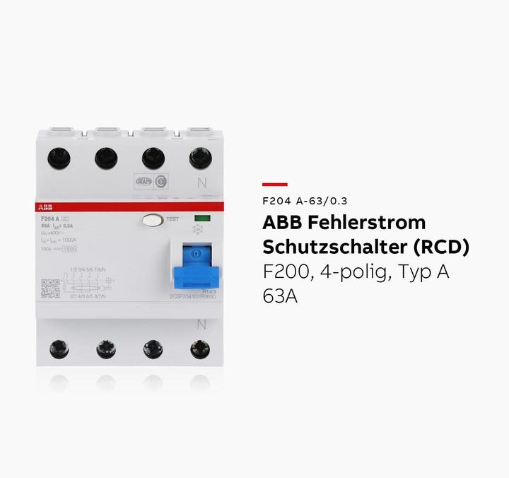 Actual product image ABB RCD, F 204, 4 POLE